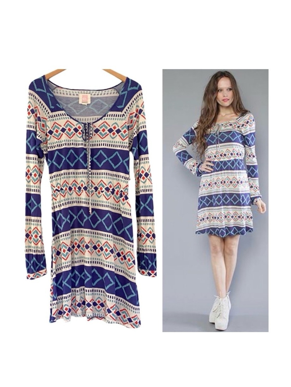 Quiksilver Jersey Knit T-shirt Dress Lightweight Long Sleeve Y2K NWT | M